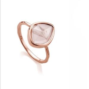 Monica Vinader Siren Ring rose gold/rose quartz Size 5